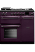 Rangemaster AURA90DFP-19282 90 Dual Fuel Range Cooker - Plum with Onyx trim
