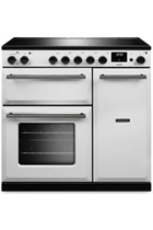 Rangemaster AURA90EIP-19283 Aura 90 Induction Range Cooker - White with Onyx trim