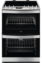 AEG CCB6740ACM 60cm Black Ceramic Double Oven Electric Cooker 