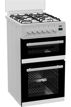 Beko EDG507W 50cm White Twin Cavity Gas Cooker