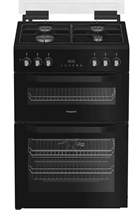 Hotpoint HDD6GDC2B1 60cm Freestanding Dual Fuel Double Cooker Black