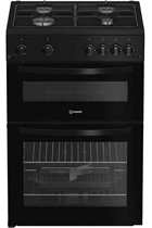 Indesit ITG6GB 60cm Gas Twin Cavity Cooker Black