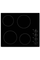 Montpellier MCH59CK Black 59cm 4 Zone Ceramic Hob with Rotary Controls