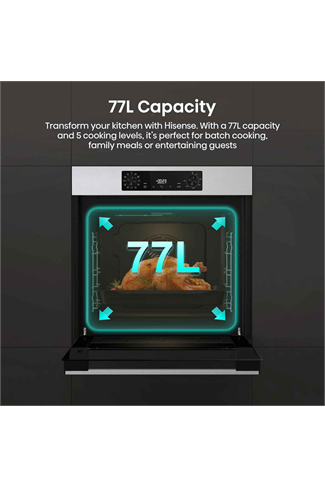 Hisense BI622AXPGUK Black & Stainless Steel 59.5cm Built In Electric Single Oven
