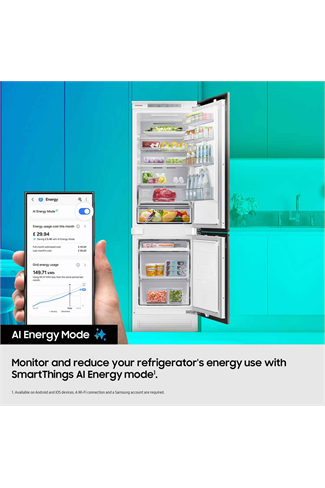Samsung BRB70F26DES0EU White 54cm 70/30 Integrated Frost Free Fridge Freezer