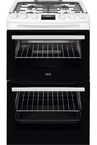AEG CGX1130ACW 55cm White Double Oven Gas Cooker