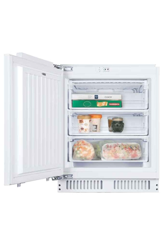 Candy CUS68EWK 95L Integrated Undercounter Freezer Fixed Hinge White