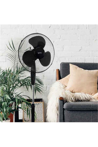 Igenix DF1655BL Black 16" Oscillating Pedestal Fan 3 Speed