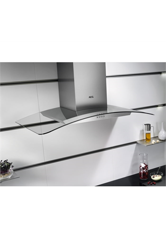 AEG DTB3953M
90cm Curved Glass Wall Chimney Hood, Mechanical Push Buttons, LED Lighting, 3 Speeds,