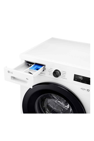 LG F4X1009NWK White 9kg 1400 Spin Steam Washing Machine A Rated