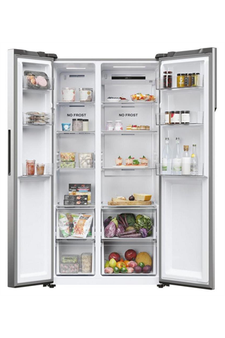 Haier HSR5918DNMP Inox Freestanding Fridge Freezer
