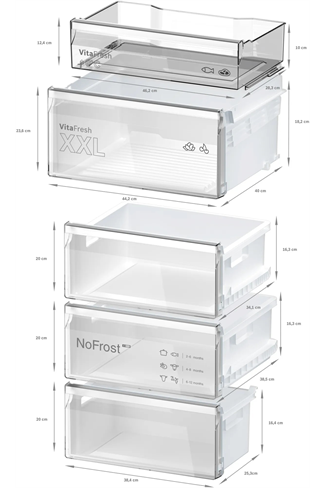 Bosch Serie 4 KGN362LDFG 60cm Stainless Steel 70/30 Frost Free Fridge Freezer