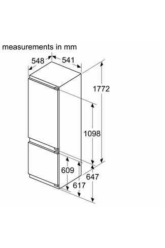 NEFF N50 KI5872FE0G Integrated 54cm White 70/30 Fridge Freezer