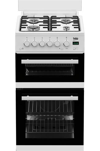 Beko EDG507W 50cm White Twin Cavity Gas Cooker