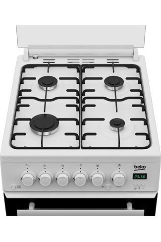 Beko EDG507W 50cm White Twin Cavity Gas Cooker