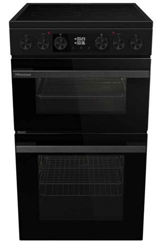  Hisense HDCEC5C10B Black 50cm Double Oven Electric Cooker with Ceramic Hob
