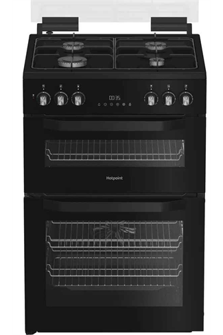 Hotpoint HDD6GDC2B1 60cm Freestanding Dual Fuel Double Cooker Black