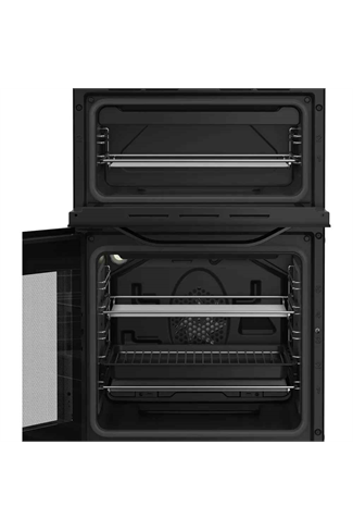Hotpoint HDE5VDCB Black 50cm Freestanding Electric Double Cooker with Ceramic Hob