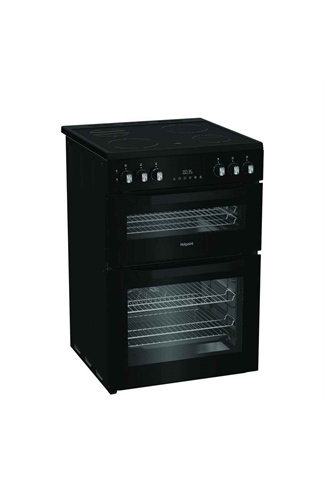 Hotpoint HDE6VDC2B1 60cm Black Double Oven Electric Cooker