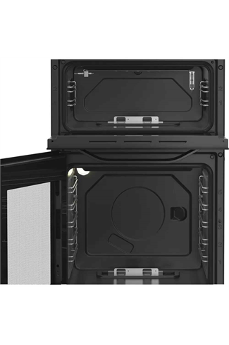 Hotpoint HDG5GCB Black 50cm Freestanding Gas Double Cooker with Glass Lid