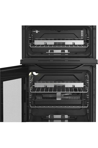 Hotpoint HDG5GCB Black 50cm Freestanding Gas Double Cooker with Glass Lid