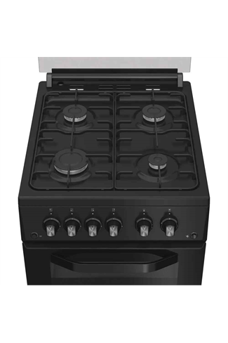Hotpoint HDG5GCB Black 50cm Freestanding Gas Double Cooker with Glass Lid