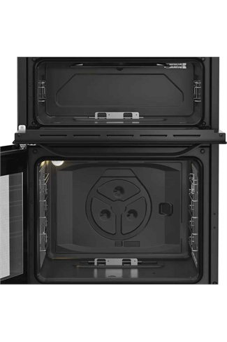 Hotpoint HDG6GDCB1 Black 60cm Freestanding Gas Double Cooker with Glass Lid