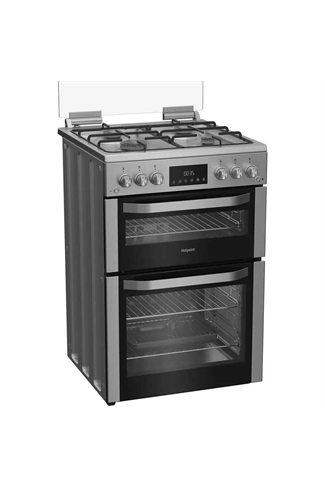 Hotpoint HDG6GDCX 60cm Gas Double Cooker Stainless Steel