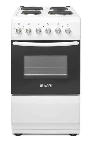Haden HES051W 50cm Single Oven Electric Cooker Sealed Plate White
