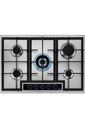 AEG HGB75420YM
75cm Slim Gas Hob, 5 energy efficient burners Including 1 Triple crown Burner, Step