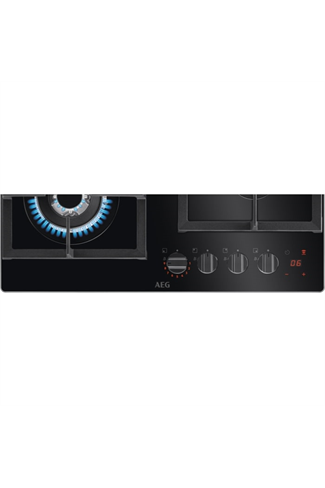 AEG HKB64450NB
60cm Flamelight, Gas on glass hob, StepPower controls, LED display with minute minde