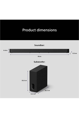 Sony HTA7100KIT.CEK BRAVIA Theatre Bar 7 + S 5.1.2ch Dolby Atmos Soundbar with SASW7 100W Subwoofer