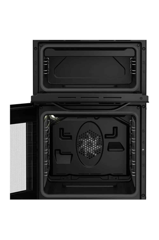 Hotpoint HTE5VCB Black 50cm Freestanding Electric Twin Cavity Cooker with Ceramic Hob