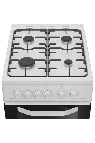 Hotpoint HTG5GCW White 50cm Freestanding Gas Twin Cavity Cooker