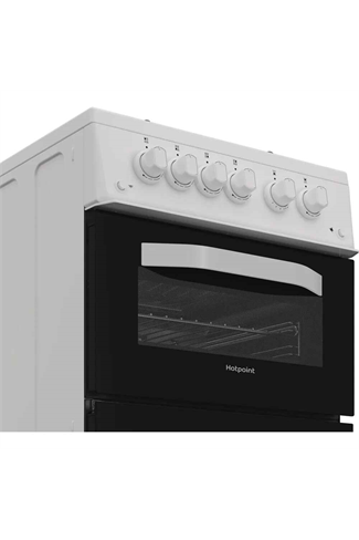 Hotpoint HTG5GCW White 50cm Freestanding Gas Twin Cavity Cooker