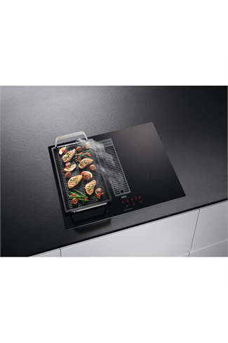 AEG IDE74243IB 
72cm Combohob Easy, RECIRCULATION MODEL, Touch on Glass controls, H2H, Single Bridgi