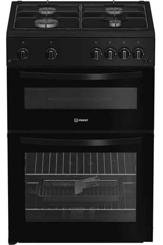 Indesit ITG6GB 60cm Gas Twin Cavity Cooker Black