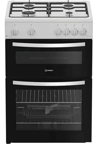 Indesit ITG6GW 60cm Gas Twin Cavity Cooker White