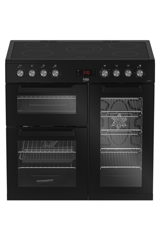 Beko KDVC90K Black 90cm Double Oven Electric Range Cooker with 5 Zone Ceramic Hob