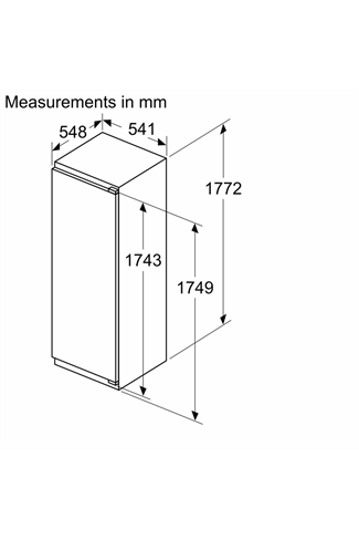 KIR81VFE0G, Built-in fridge