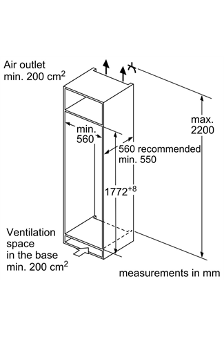 KIR81VFE0G, Built-in fridge