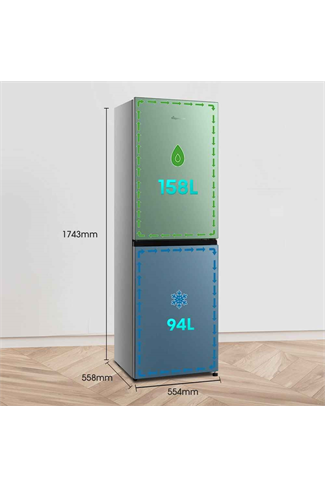 Fridgemaster MC55240ES 55.4cm Silver 50/50 Freestanding Fridge Freezer