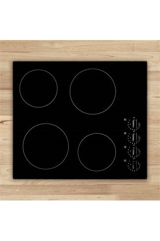 Montpellier MCH59CK Black 59cm 4 Zone Ceramic Hob Rotary Controls