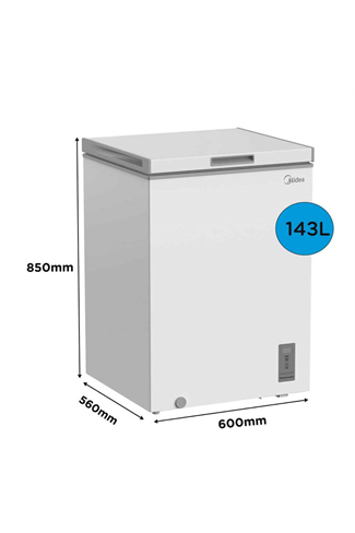 Midea MDRC211FZE01 White 143L Static Chest Freezer