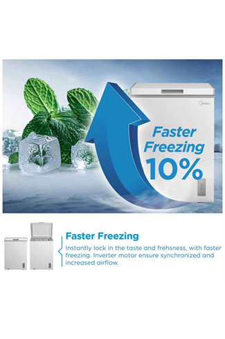 Midea MDRC211FZE01 White 143L Static Chest Freezer