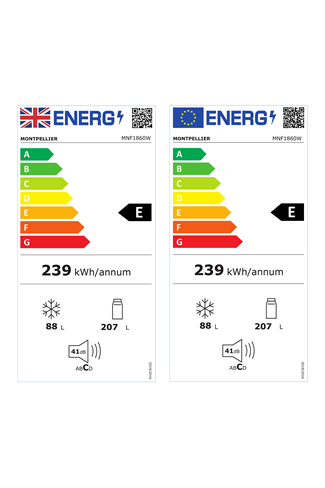 Montpellier MNF1860W 60cm White No Frost 60/40 Fridge Freezer