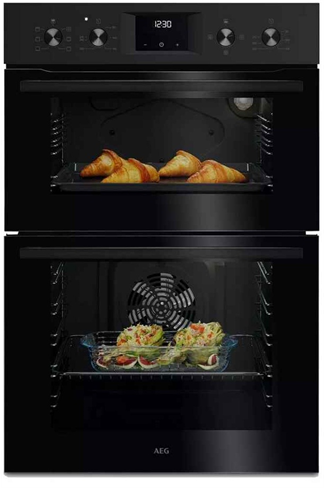 AEG OU5NP20B 66L Built In Electric Double Oven Black A Rated