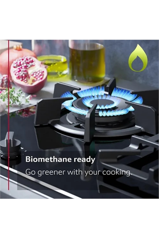 NEFF T27PIQ4S0 N70 75cm 5 Burner Gas-on-Glass Hob Wok Burner Black