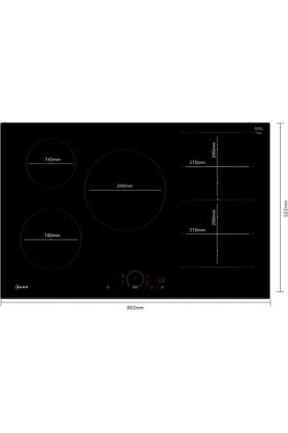 NEFF T68FHV4L0 N70 80cm Black Built-In Induction Hob
