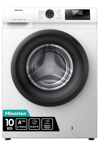 Hisense WF1Q1041BW White 10kg 1400 Spin Steam Washing Machine A Rated